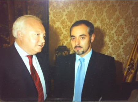 Con el Ministro de Asuntos Exteriores, Miguel Ángel Moratinos