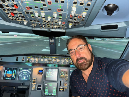 Ignacio Rubio en el Airbus Full Flight Simulators