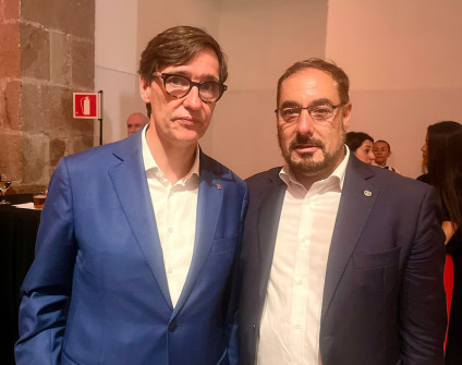 Ignacio Rubio con Salvador Illa, presidente de la Generalitat