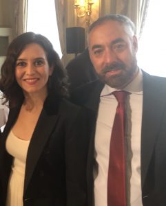 Ignacio Rubio con Isabel Díaz Ayuso. Presidente de la Comunidad de Madrid